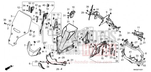 ABDECKUNG, VORNE (CRF1100A2/A4/AL2/D2/D4/DL2/DL4) CRF1100D4M de 2021